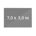 700 x 500 cm, rechteckig